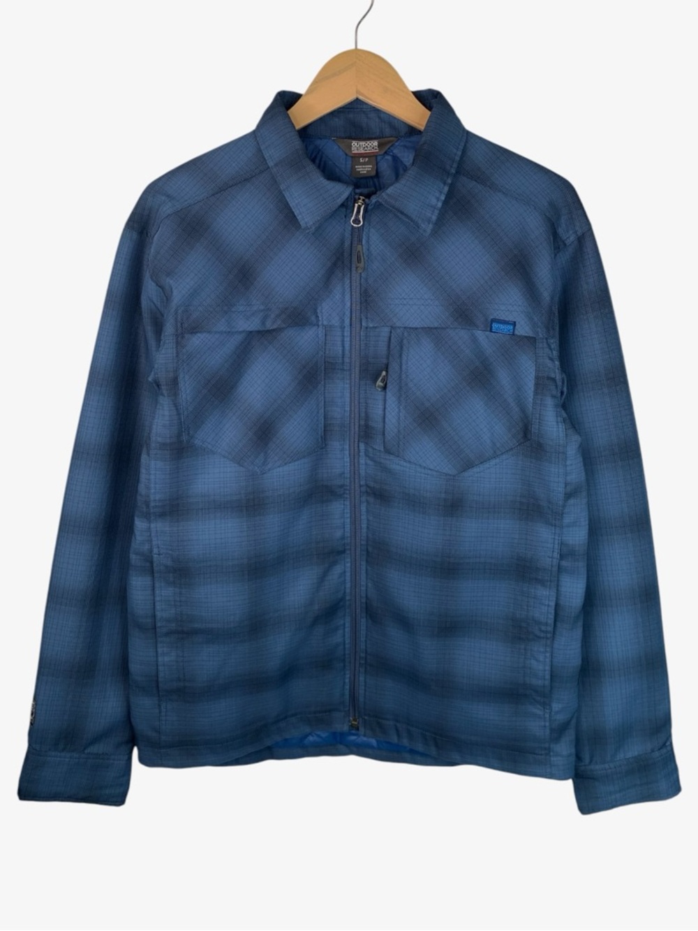 OUTDOOR RESEARCH Winter Bullwheel Water Resistant Jacket - Blue Plaid - Size S